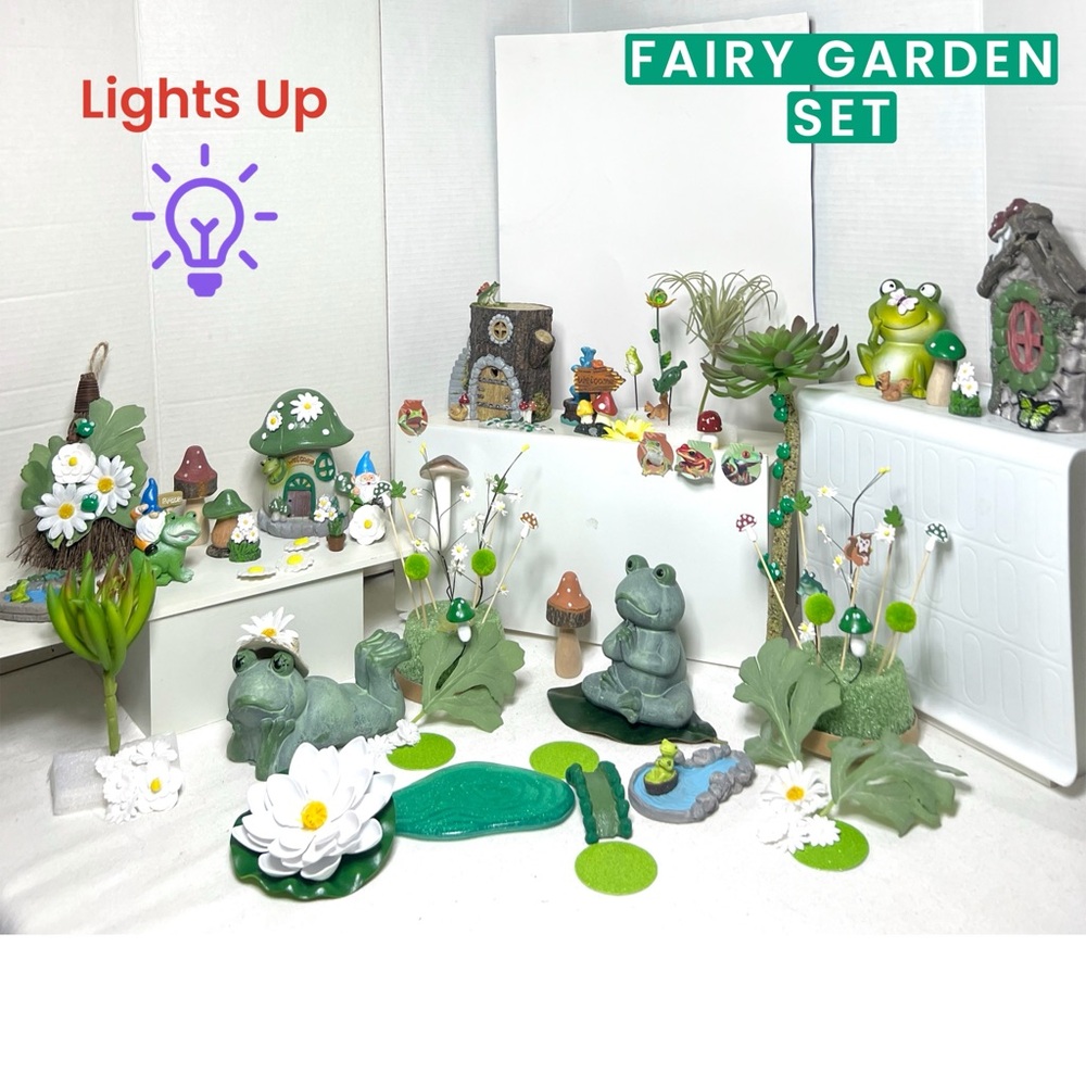 FROG TOWN USA FAIRY GARDEN GIFT SET - Picture 1 of 16